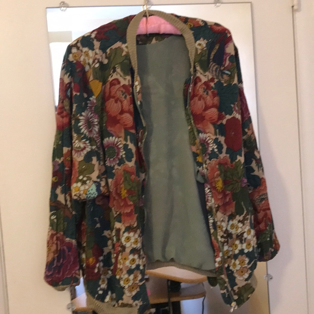 Floral Print Bomber Jacket